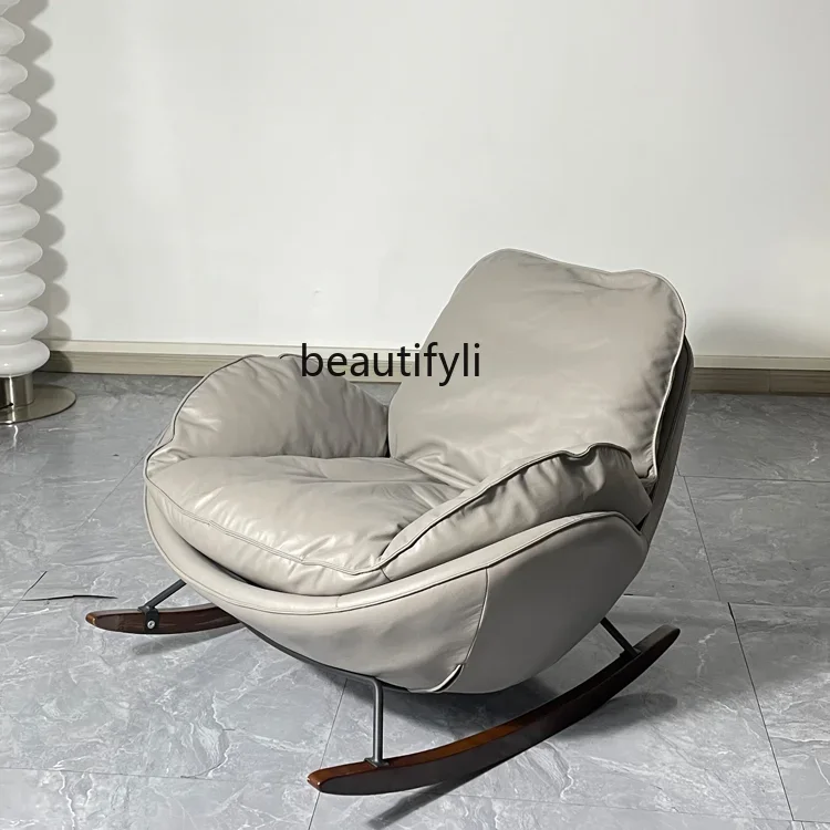 Rocking Lazy Italian Nordic Minimalist Living Room Balcony Bedroom and Household down Single-Seat Sofa Chair