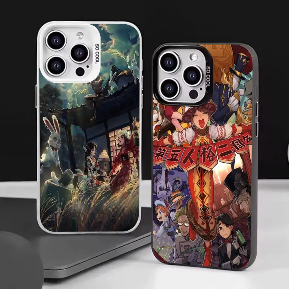 حافظة هاتف Identity V لهاتف آيفون 17 16 15 14 13 12 11 Pro Max Plus غطاء خلفي فضي مقاوم للصدمات