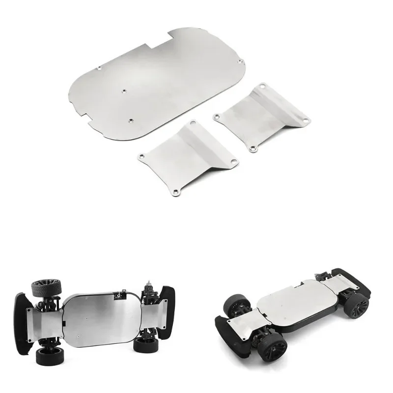 For TAMIYA TT01 Stainless Steel Chassis Armor Front Rear Protection Anti-Skid Plate For 1/10 RC Car