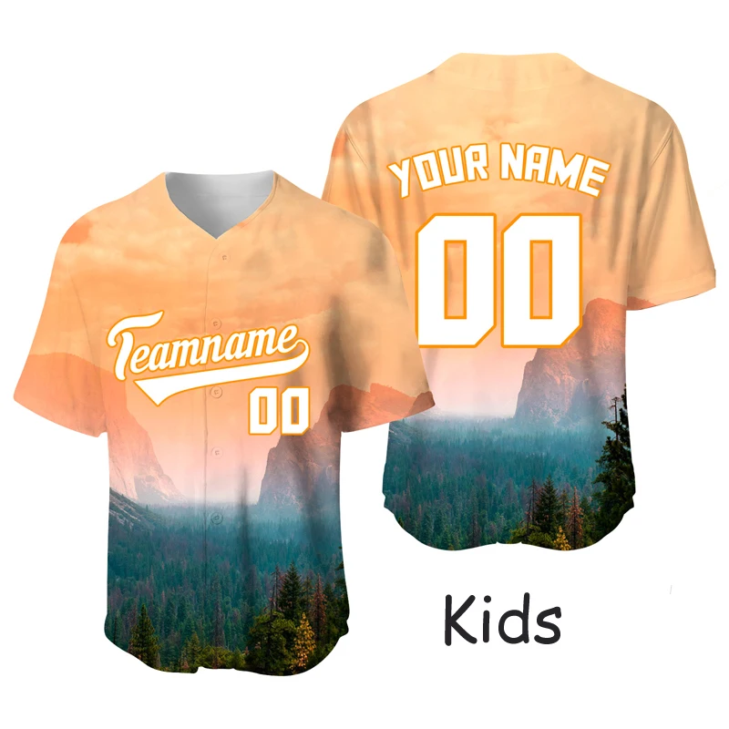 Kids Jersey Baseball Uniform Baby Custom Name T Shirt Sports Team Blouse Hip Hop Streetwear Sublimation Blanks Baseball Shirts