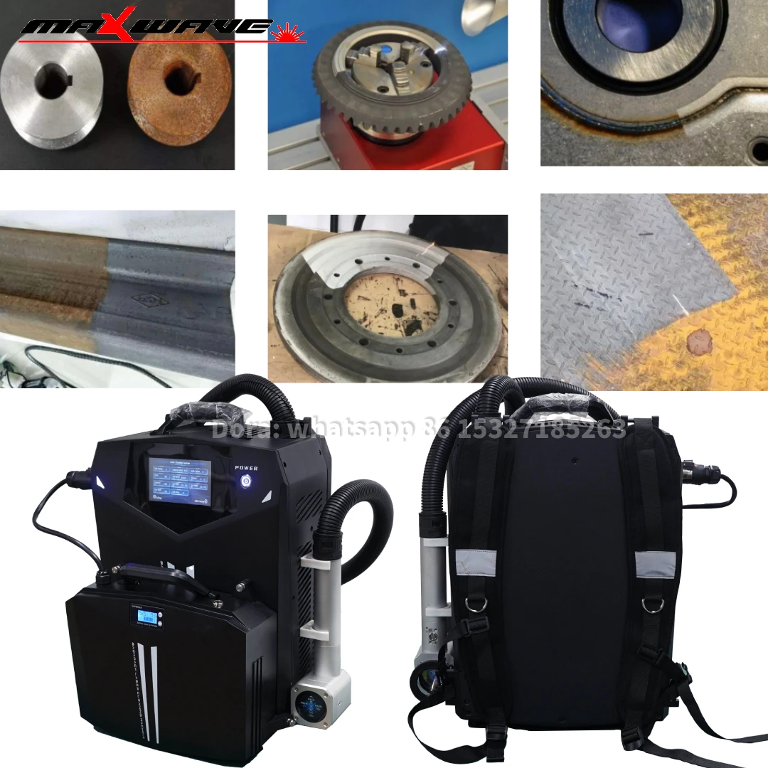 High Efficiency Portable Backpack Laser Cleaning Machine 100W 200W 300W for Oil Stain Cleaning Metal Rust Removing