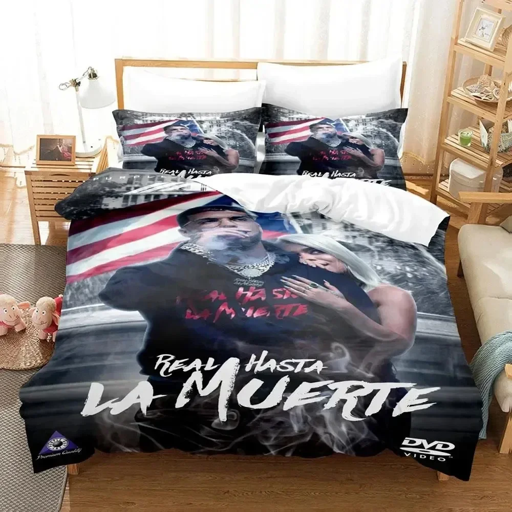 Anuel Aa Real Hasta La Muerte Bedding Set Boys Girls Twin Queen Size Duvet Cover Pillowcase Bed Kids Adult Home Textileextile