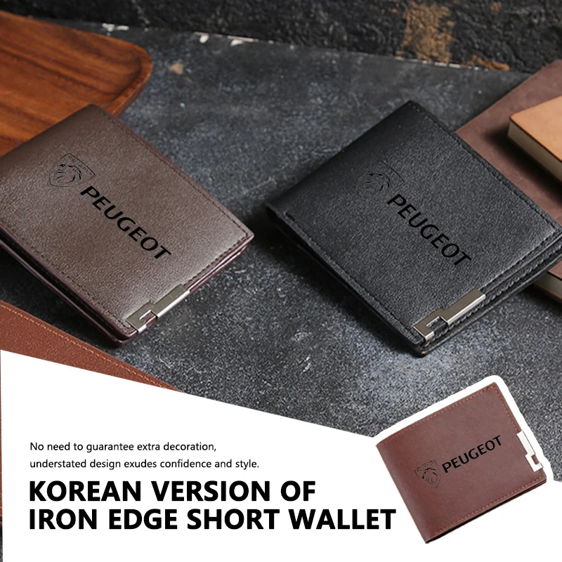 جديد الرجال المحفظة متعددة الوظائف موضة عادية رسم بطاقة المحفظة حاملي بطاقات لبيجو 206 307 308 3008 207 208 407 508 2008 #1