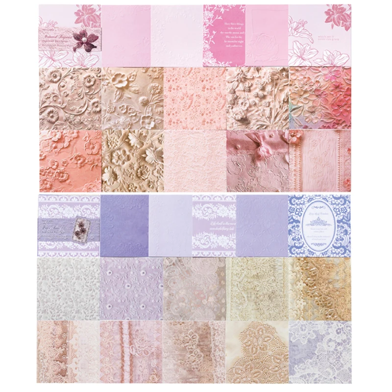 Mr. Paper 4Style 35Pcs/bag Double Sharing Pack Letterpress Embossed Material Paper DIY Handbook Scrapbook Photo Frame Calendar