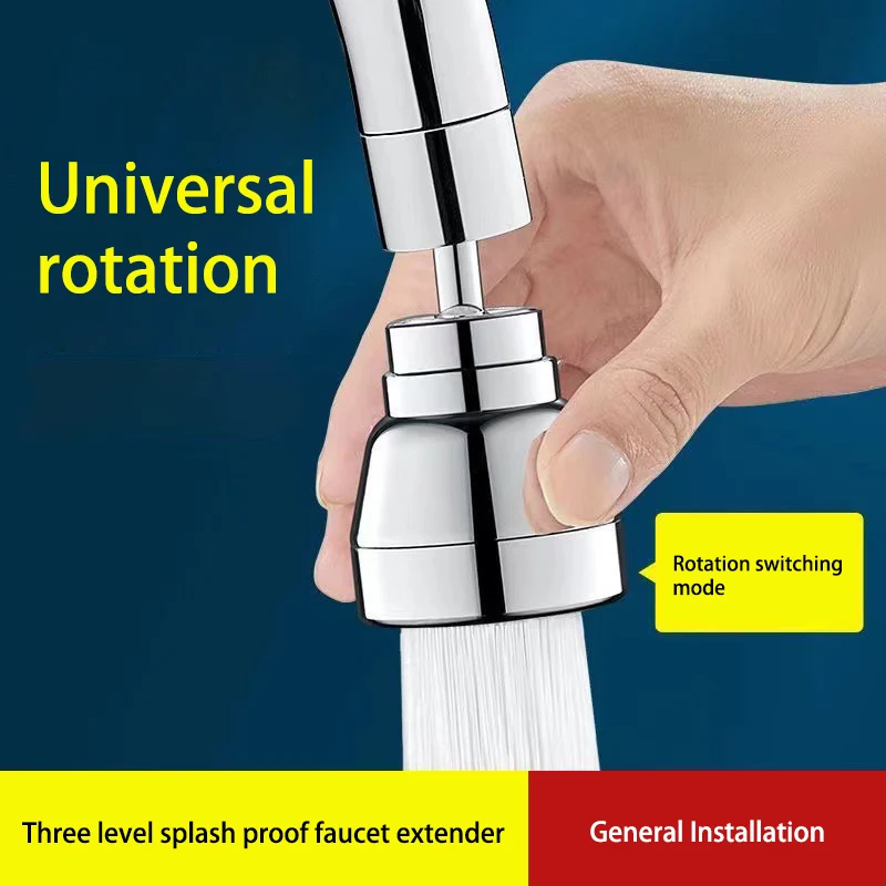 

3-speed Kitchen Faucet All-copper Extender Anti-splash Sink Universal Rotatable Water Nozzle Booster Filter