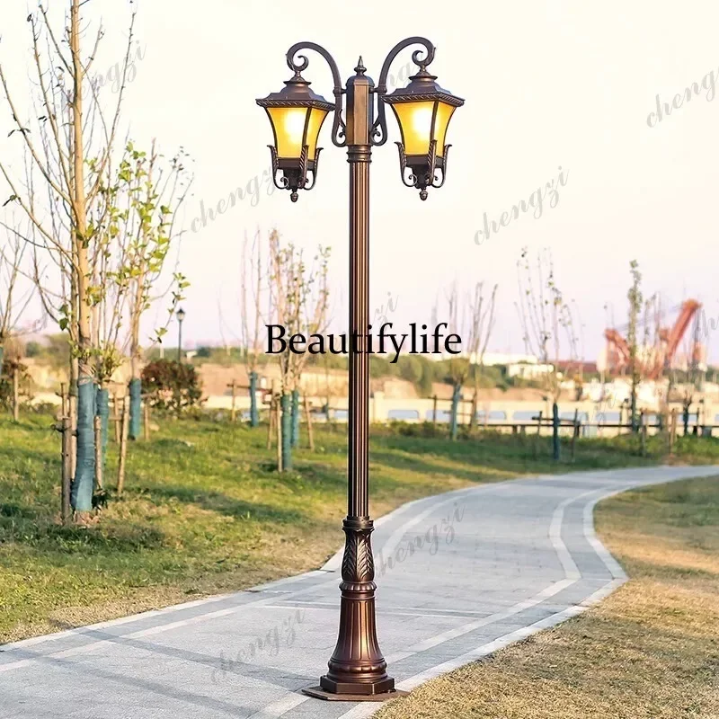 HR Landscape light outdoor waterproof European retro outdoor courtyard home yard garden high pole street light