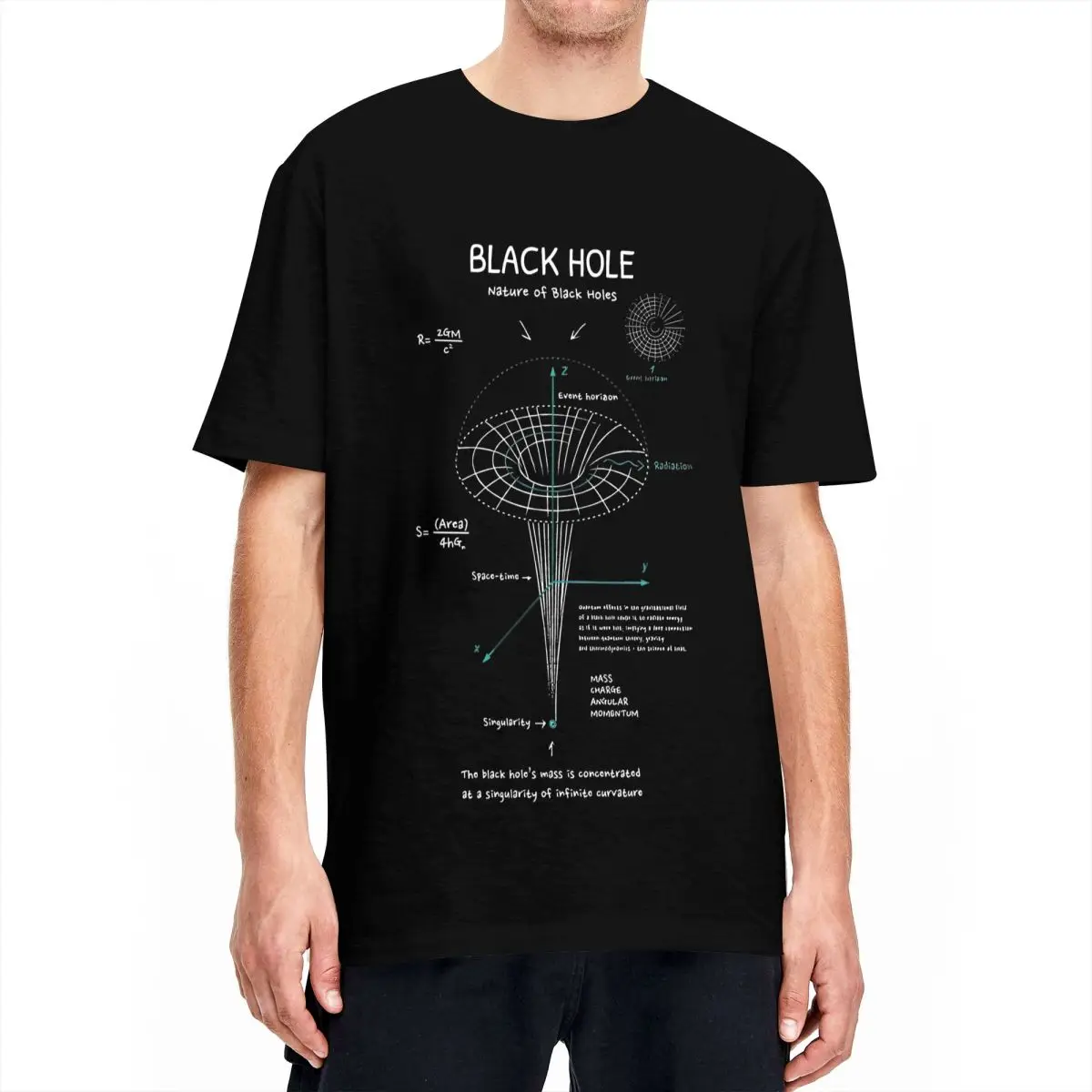 Men Women Black Hole T Shirts Wormhole Astronomy Pure Cotton Clothes Novelty Short Sleeve Crewneck Tees Gift Idea T-Shirts