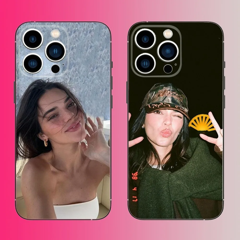 Model K-Kendall J-Jenner Phone Case For iPhone 16,15,14,13,12,11,Pro,Max,Plus,Mini,X,XS,XR,8,7,6,S,SE Soft Black Case