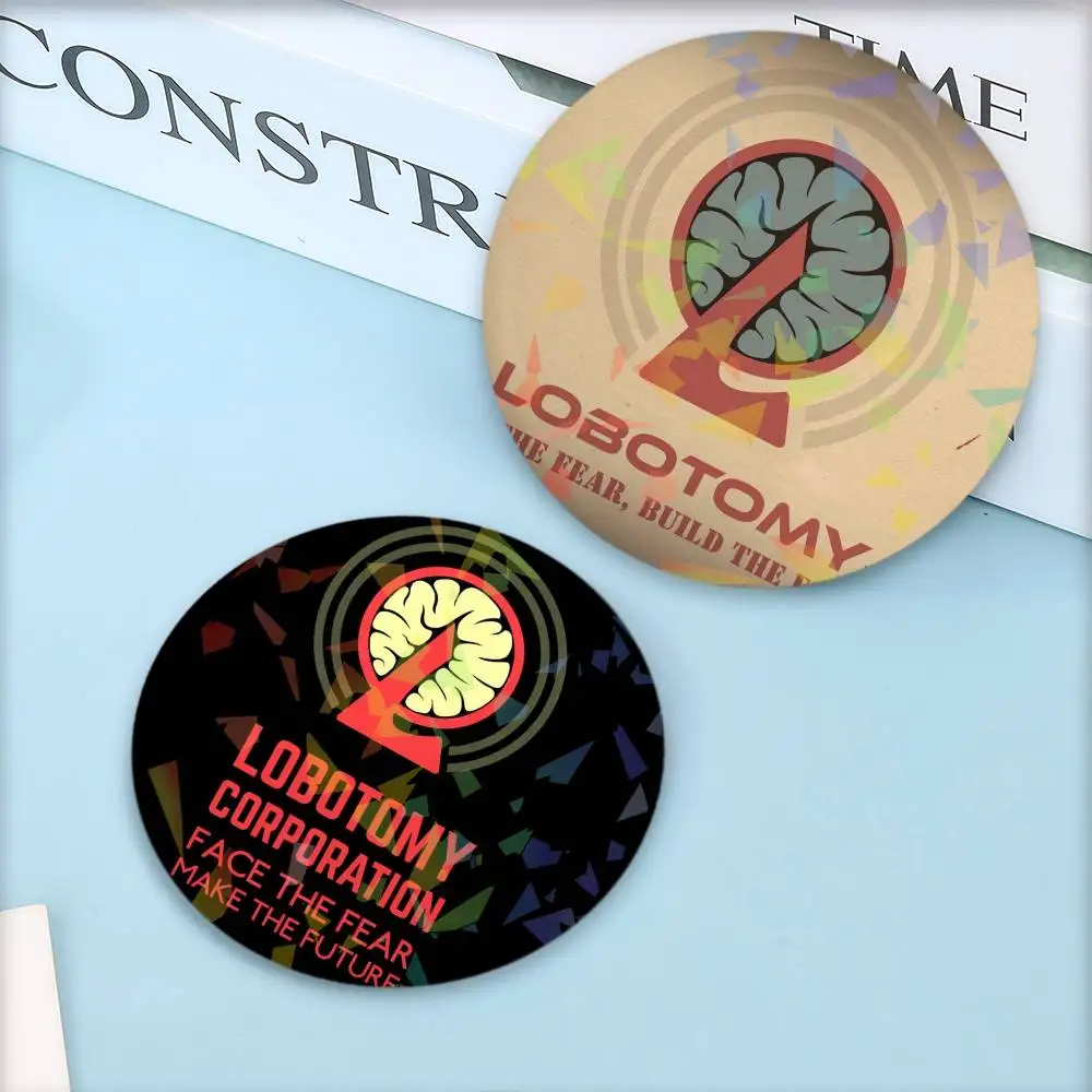 Game Lobotomy Corporation Round Badge Lapel Pins for Backpacks Briefcase Laser Brooch Clothes Gifts