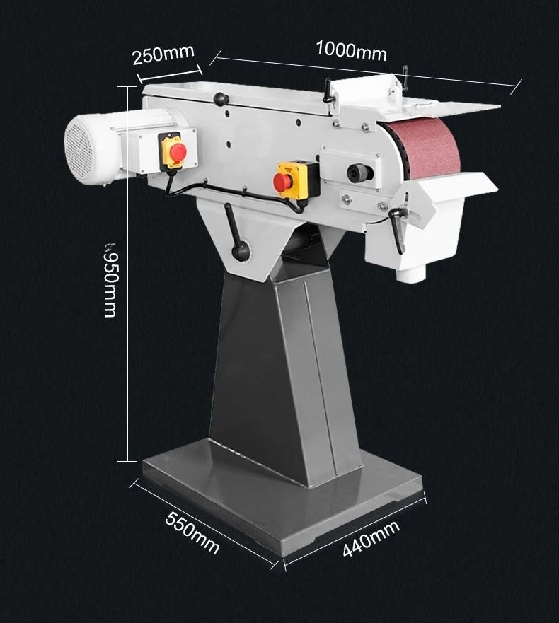 Hot Sale Industrial Electric Belt Sander Wood Working Machine Sander with Cast Iron Base Grinds at Angle From