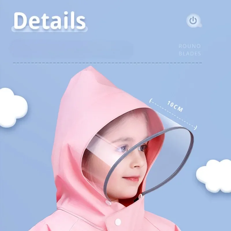 Cute Polyester Baby Raincoat Outdoor Waterproof Rain Coat Children Impermeable Poncho Boys Girls Rain Jacket