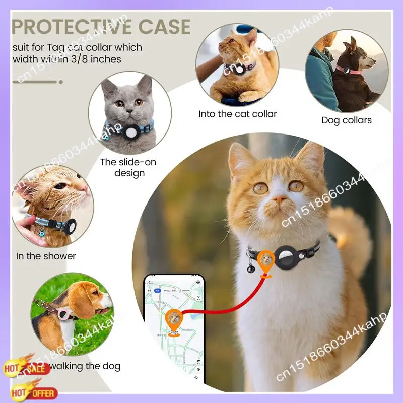 CLCU Cat Collar Holder, For Air Tag Cat Collar Holder Compatible For  Airtag GPS Tracker,2Pack Case Cover
