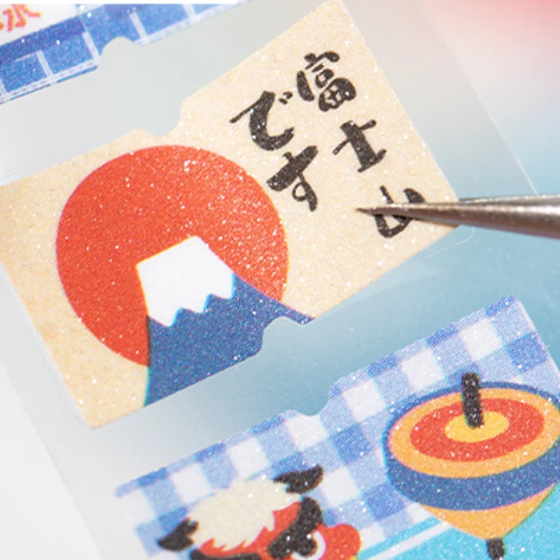 Étiquettes de Style japonais ancien temps, ruban découpé, manuel de Style ancien japonais, bande Mylar, cadre Photo pour Album, DIY bricolage, 4 rouleaux/4dags