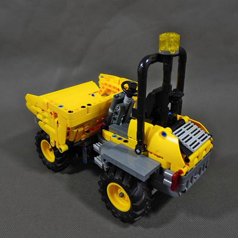 MOC-エンジニアリングカー,ミニ関節式ダンプトラック,ビルディングブロック,高度にカスタマイズされたレンガ,子供向けのパズルおもちゃ,ギフト