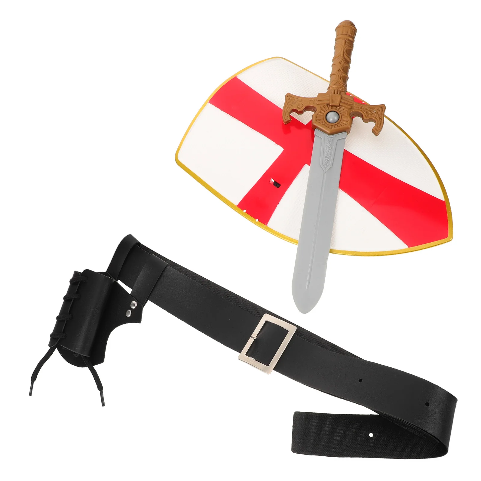 

Medieval Knight Shield Sword Belt Costume Set for Adults - Complete Role Play Accessories for Halloween Renaissance Fair