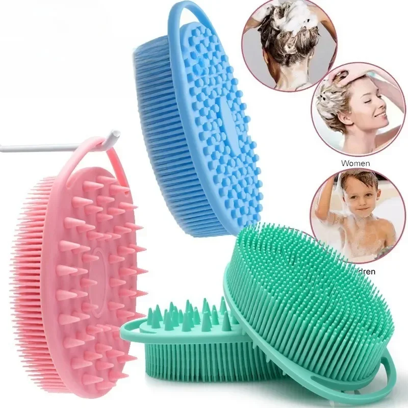 Massage Brush Silicone Exfoliating Shower Massage Scraper Bathroom Non-slip Bath Mat Back Foot Wash Body Cleaning Bathing Tool