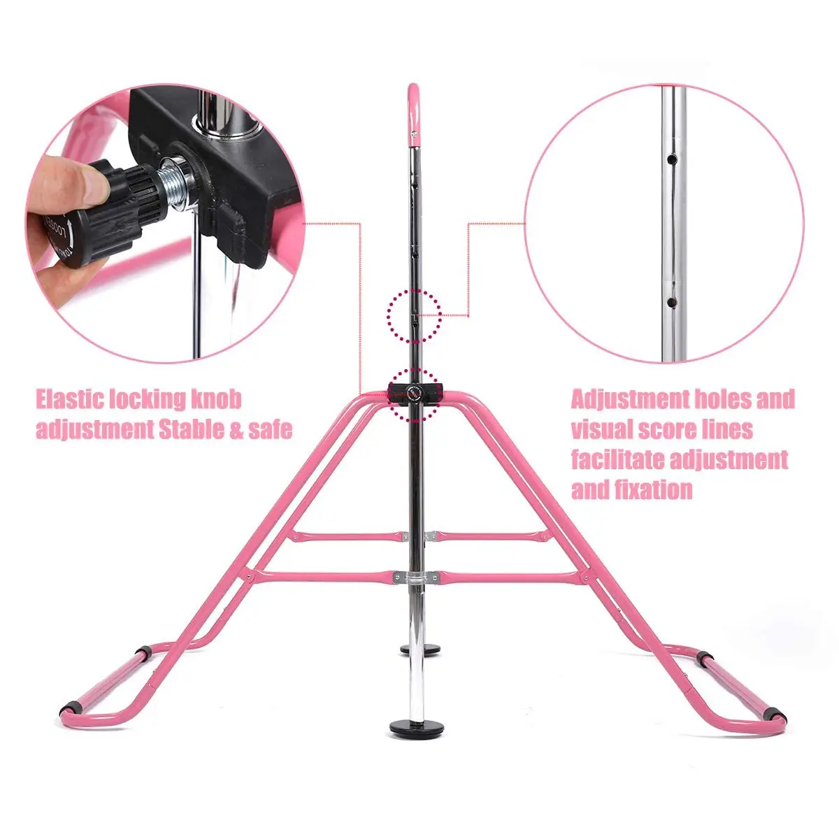 Gymnastics Bar Kids Expandable Equipment for Home Adjustable Height Folding Junior Training Bar 3-7 Years Old