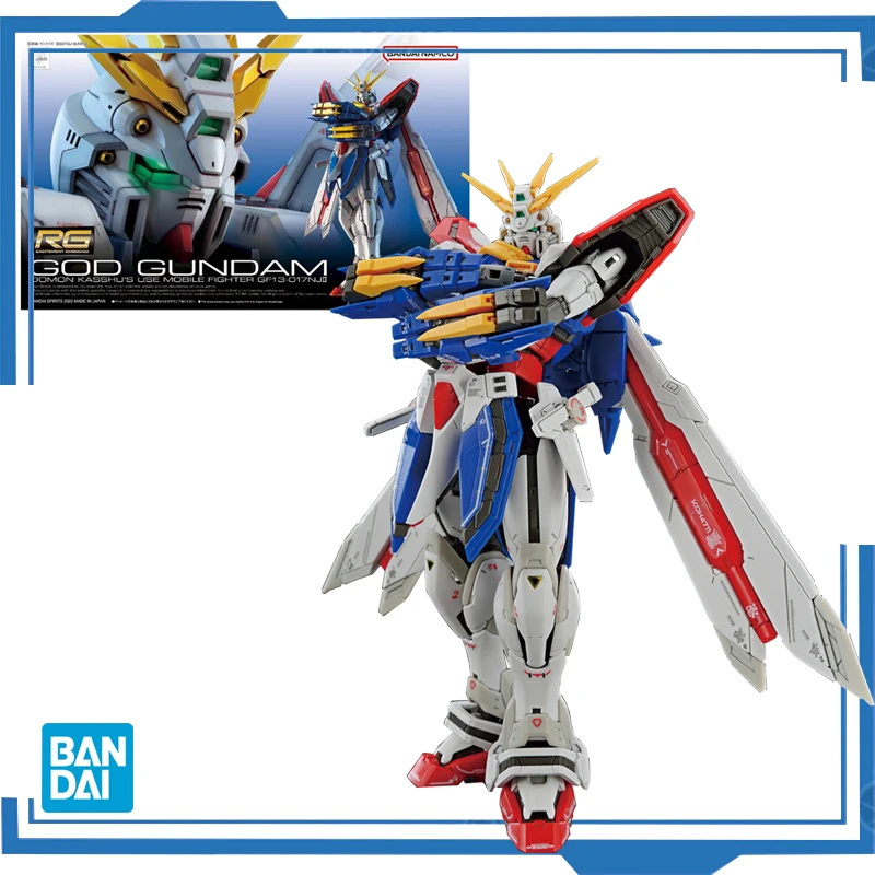 In Stock BANDAI RG 1/144 GOD GUNDAM Mobile Fighter G Gundam Anime Action Figures Toys Gift For Boys Kids