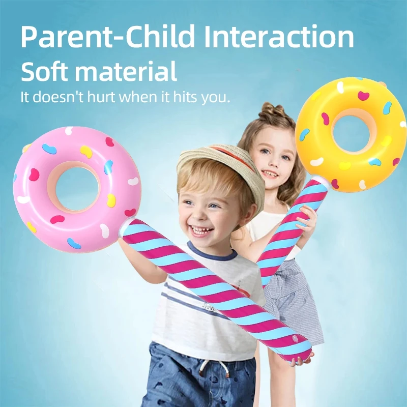 4 Colors 31.5 Inch Simulation Inflatable Lollipop Stick Toys Large Candy Float Donut Shape Balloons Birthday Gifts for Kids