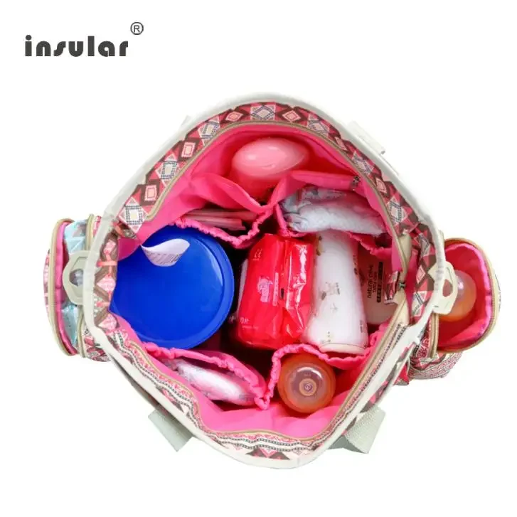 INSULAR Multicolored Baby Diaper Bag Large-capacity Fashionable Mother Maternity Bag Baby Stroller Nappy Bag Nursing Mother Bags