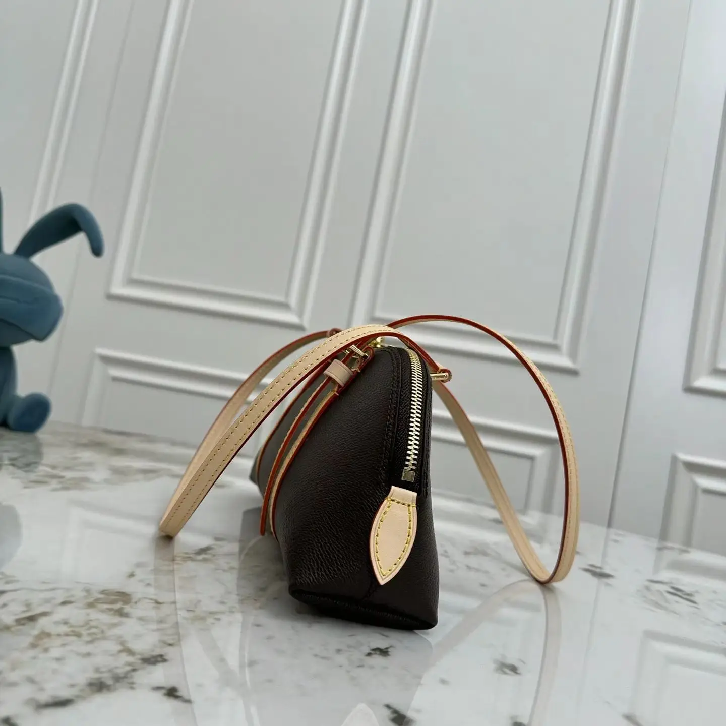 Dark Brown Leather Mini Shell Crossbody Bag, Luxury Multi-Way Mini Handbag