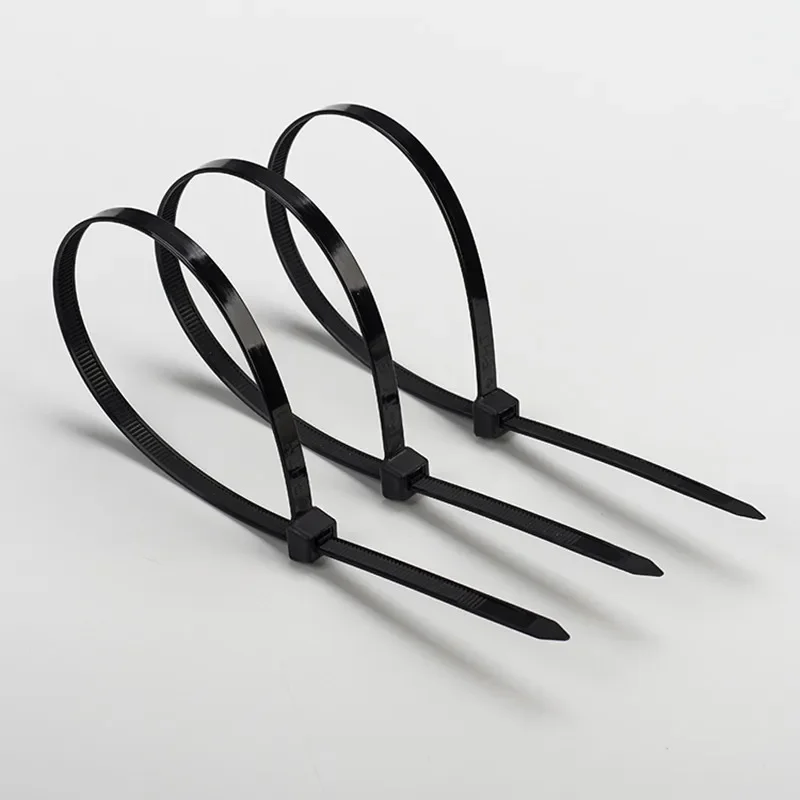 250 PCS Self-locking Plastic Nylon Tie Black Cable Tie Fastening Ring Cable Tie Zip Wraps Strap Nylon Cable Tie Set