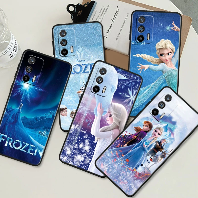 

Disney Frozen Elsa Cute For OPPO Realme GT Neo 5 SE 10 9i 8i 7i 6s 5 Narzo 50i 50A 240W Pro Plus Black Soft Phone Case