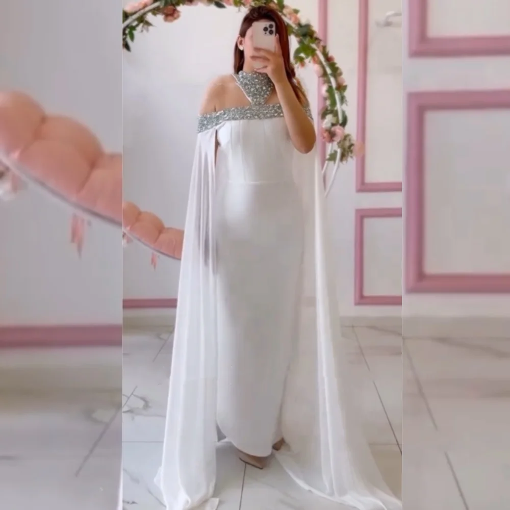 

Customized Retro Fashion Jersey Sequined A-line Off-the-shoulder Midi Dresses Bespoke Occasion Classic
