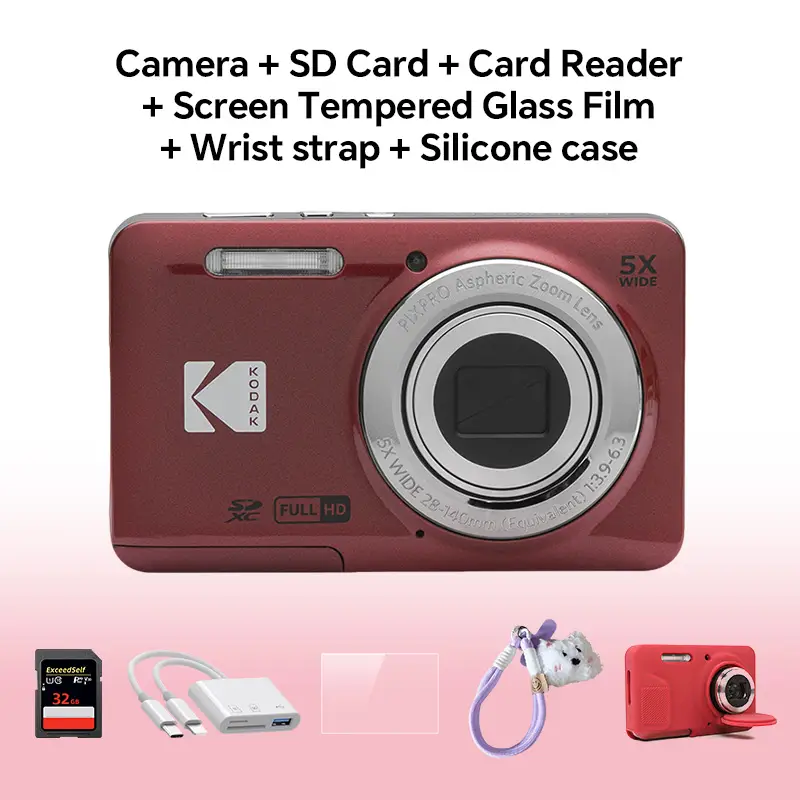 KODAK PIXPRO FZ55-RD 16MP Digital Camera 5X Optical Zoom 28mm Wide Angle 1080P Full HD Video 2.7" LCD Vlogging Camera - Image 18