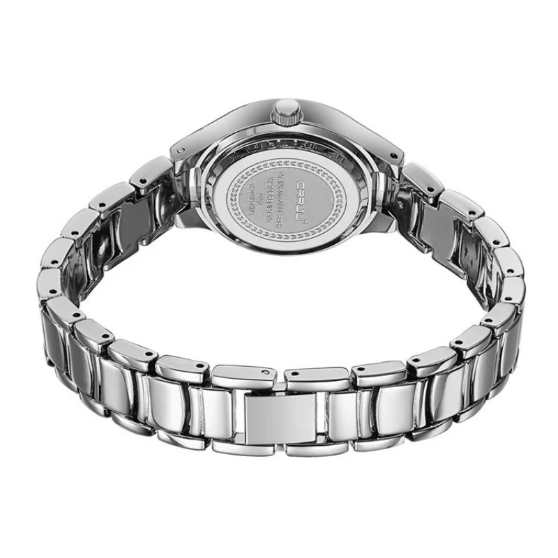 ساعات الكوارتز النسائية CRRJU بحزام من الفولاذ المقاوم للصدأ والماس ، ساعة يد للسيدات ، أزياء أنيقة ، روما ، كاجوال ،