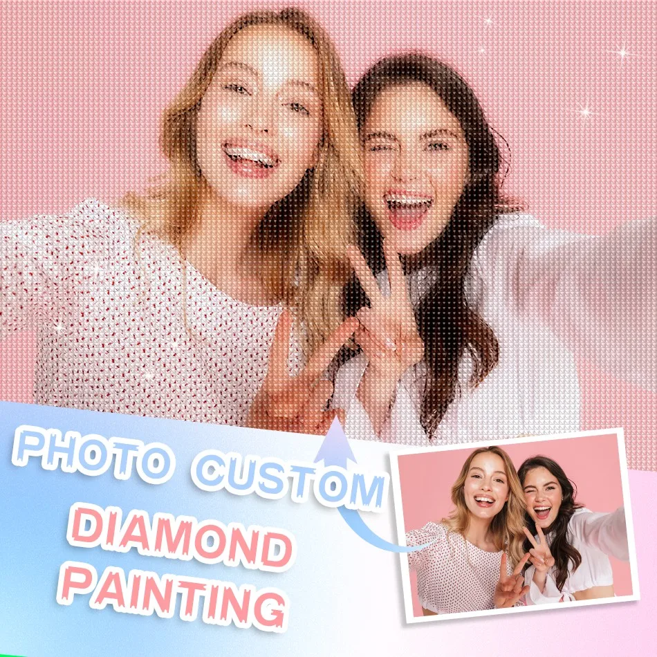 

Photo Custom Diy Diamond Painting Customize Your Own Full Square/Round Diamond Decoration Embroidery Photos Of Couples And Pets