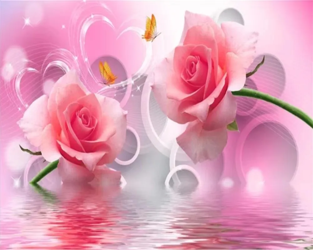 

Customized Size Mural Rose Series Hanging Painting Home Decoration Living Room Bedroom Decoration Painting 3d wallpaper photo