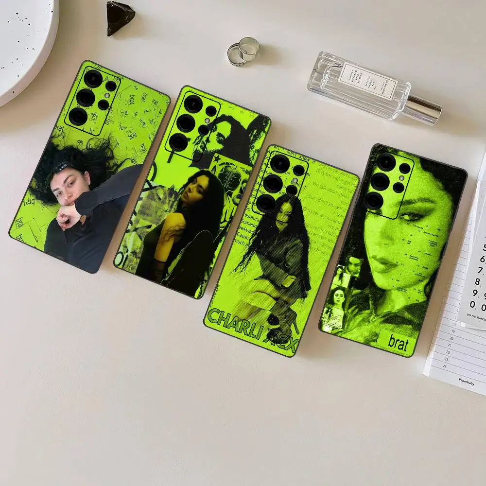 Чехол для телефона C-Charli X-XCX BRAT Singer для Samsung S 24 fe 25 Ultra plus 20 lite 21 30 22 23 24 22 Ultra 5G Fundas