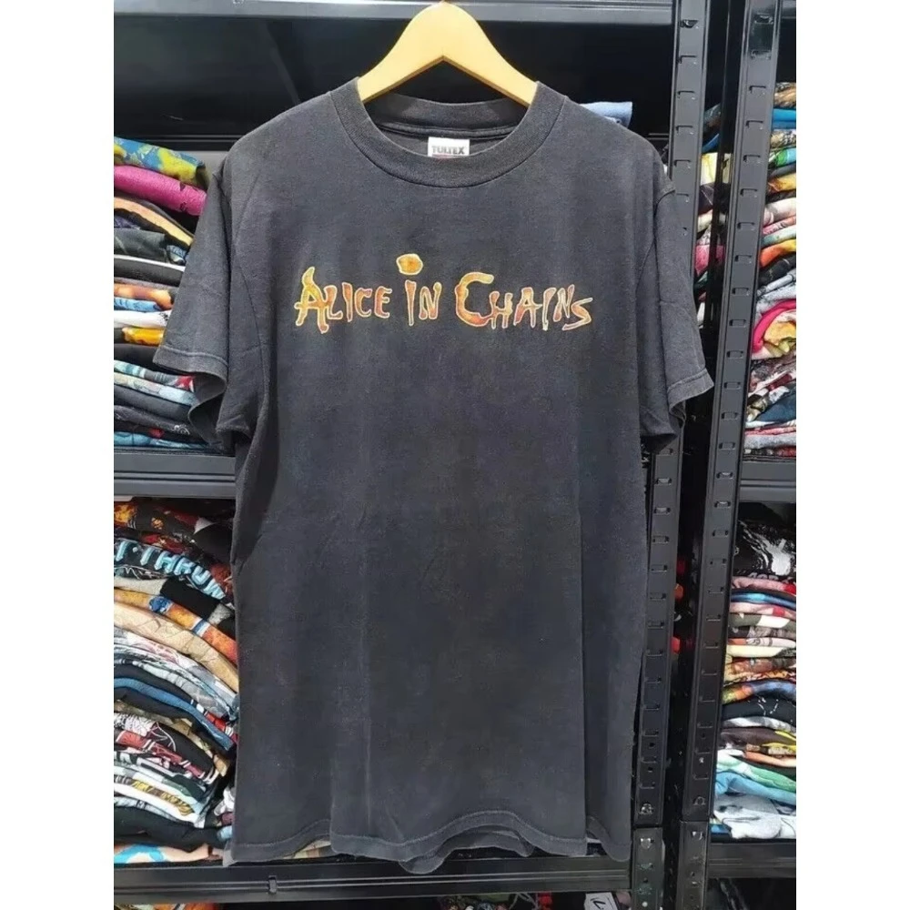 Camiseta de algodón con estampado de banda de Alice in Chains para hombre, regalo de Color negro, camiseta Unisex para hombre y mujer, reimpresión S-3XL