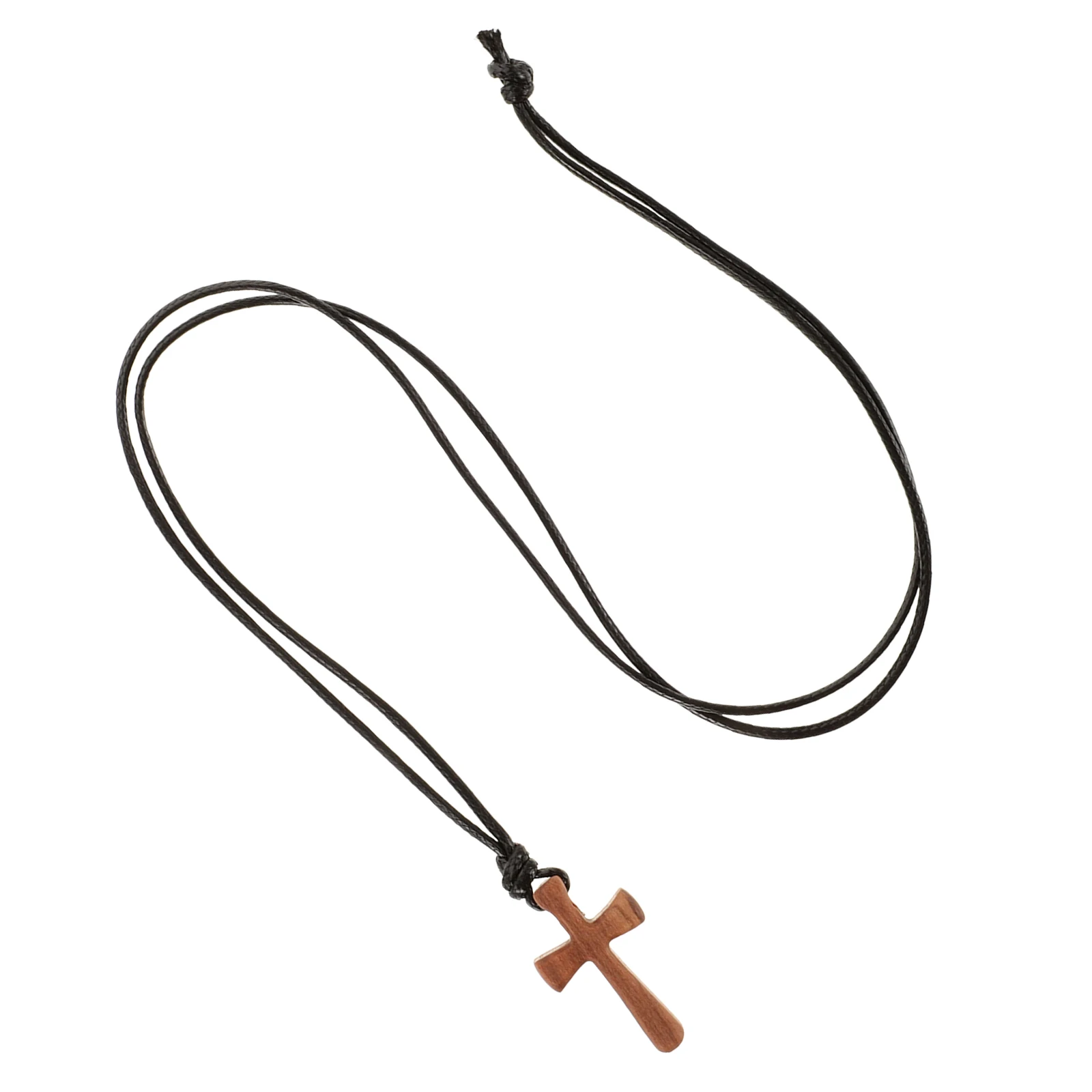 

Small Wooden Unisex Minimalist Religious Pendant Necklace Adjustable Cord for Car Rearview Mirror Christian