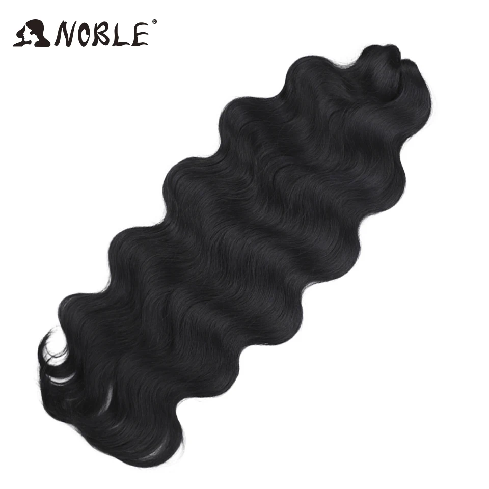 Noble Hair Body Wave Crochet Hair 24Inch Soft Long Synthetic Hair Goddess Braids Hair Natural Wavy Ombre Blonde Hair Extensions