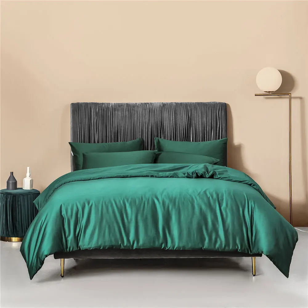 

Nordic Dark Green 100% Egyptian Cotton Bedlinen Ru Europe Queen King Size Luxury Bedding Set Duvet Cover Fitted Sheet Pillowcase