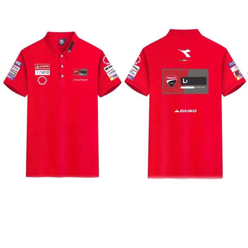 2026 Ducati Racing Polo Shirt T-shirt Men and women Short Sleeve Motorcycle Team Print Casual Summer Motorbike GP Fan Tops