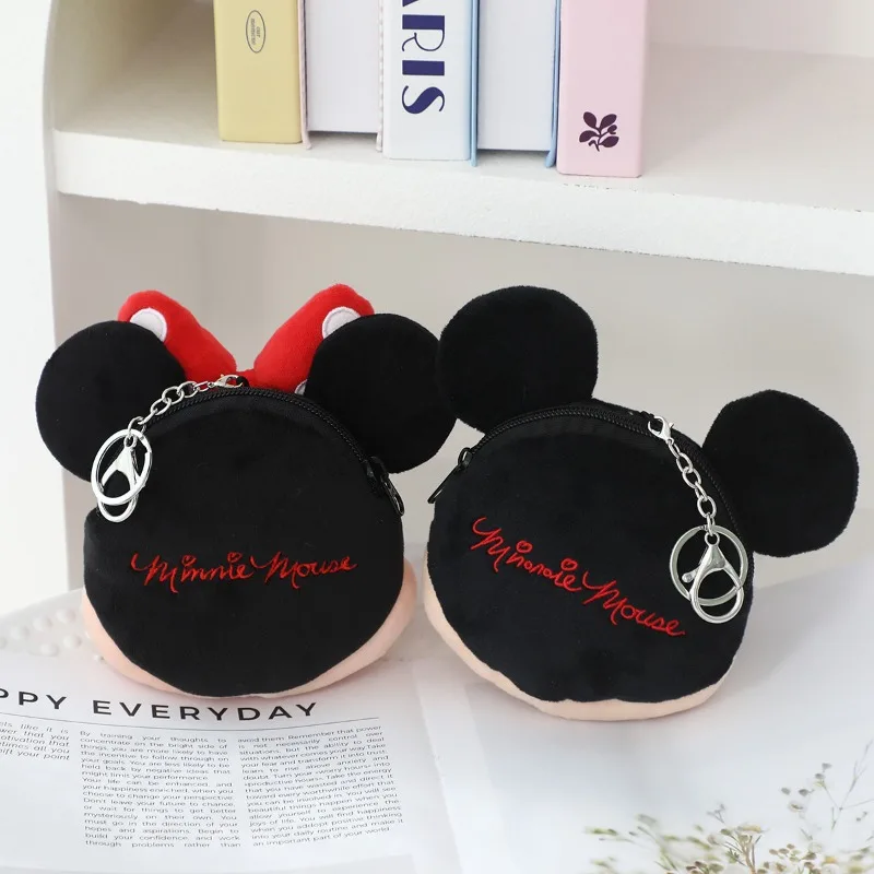 Disney 2025 Cute Cartoon Mickey and Minnie Coin Purse Headphone Bag Backpack Pendant Doll Best Birthday Gift for Friends