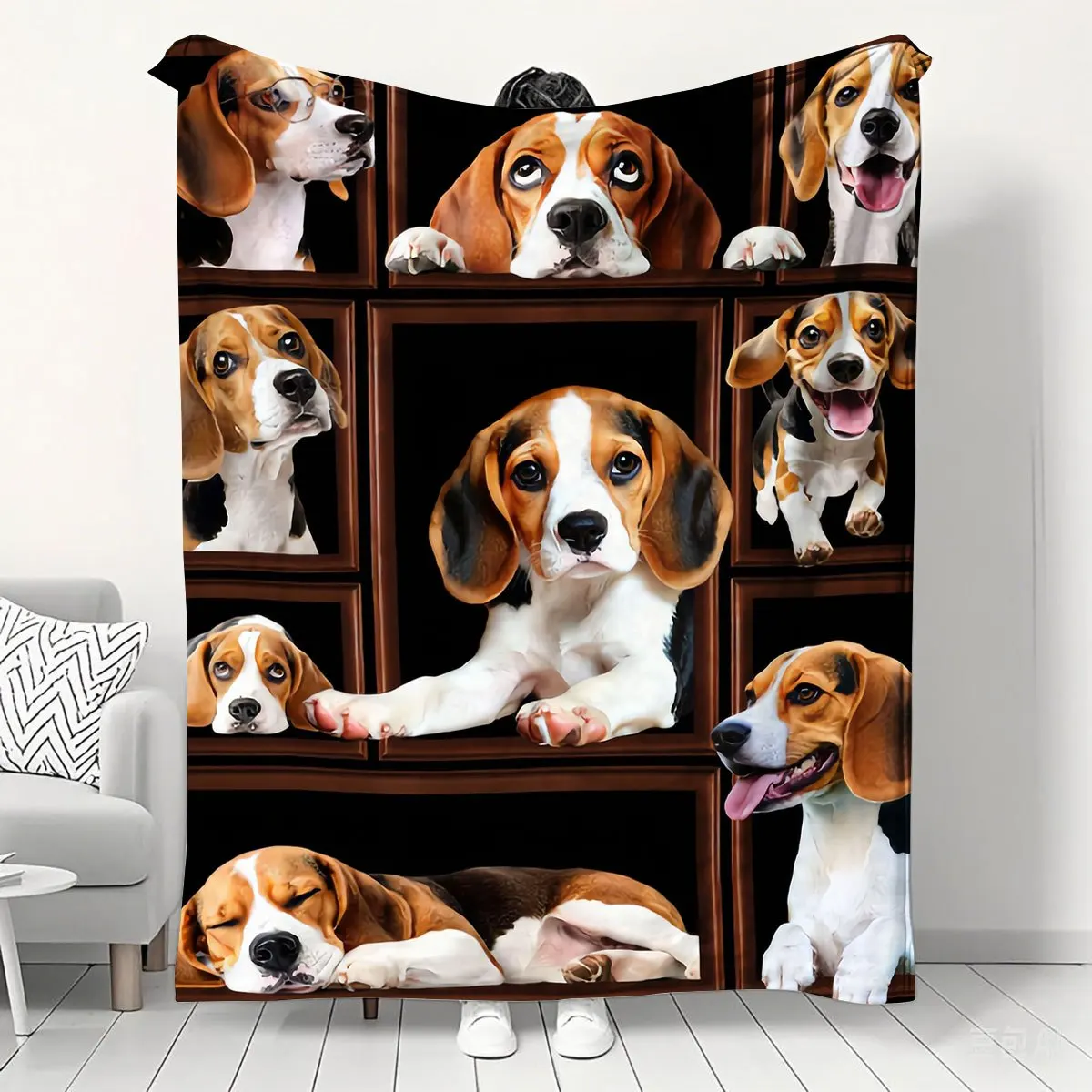 Funny Beagle Dog Blanket Throw Pet Lover Gift for Puppy Owners Cozy Plush Decorative Couch Decor Dog Breed Pet Accessories