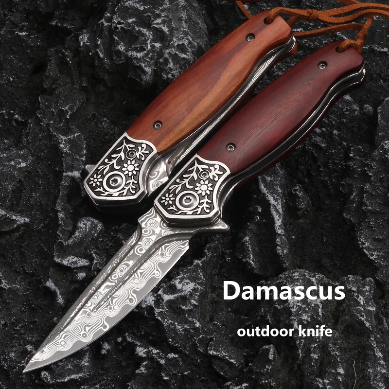 VG10 Damascus Folding Knife Tactical Military Outdoor Camping Survival Hunting EDC Self Defense