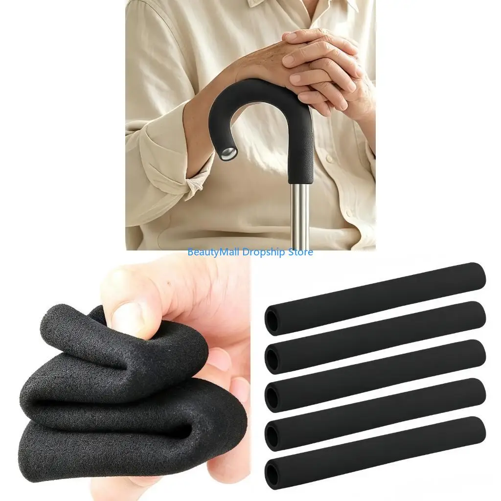 40JD NonSlip Cane Grip Covers, 22mm Inner Diameter Handle Sleeves with Cushioned Contact Layer Slide On Fit for Everyday Walking