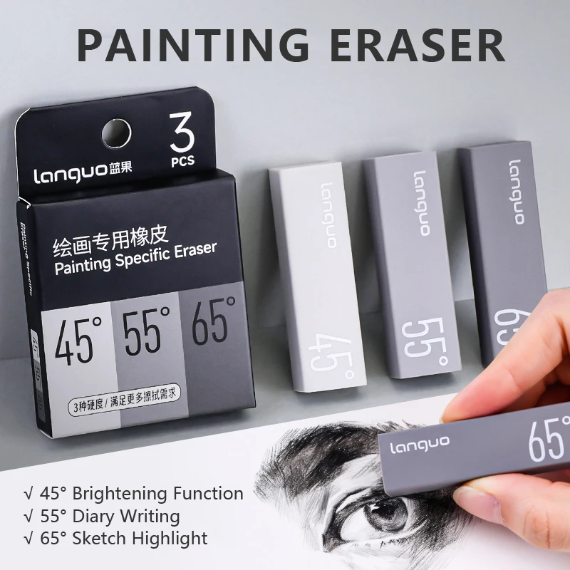3 unids/set de borrador específico de pintura para dibujar, resaltar, lápiz de carbón brillante y trabajos de artistas Pastel, papelería