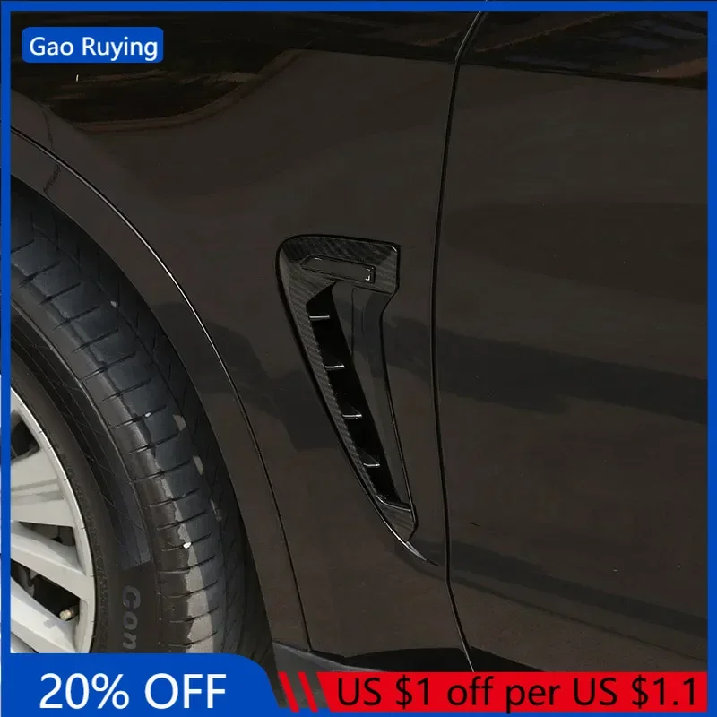 

Gao Ruying For BMW X5 F15 X5M F85 2014-2018 ABS Black Car Shark Gill Side Fender Vent Sticker Auto Accessories