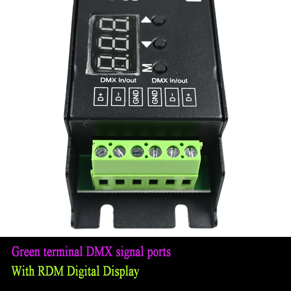 Decoder DMX a 4 canali con Display digitale RDM DMX512 Dimmer Driver PWM RGBW Controller LED per ingresso striscia luminosa RGBW 12V-48VDC