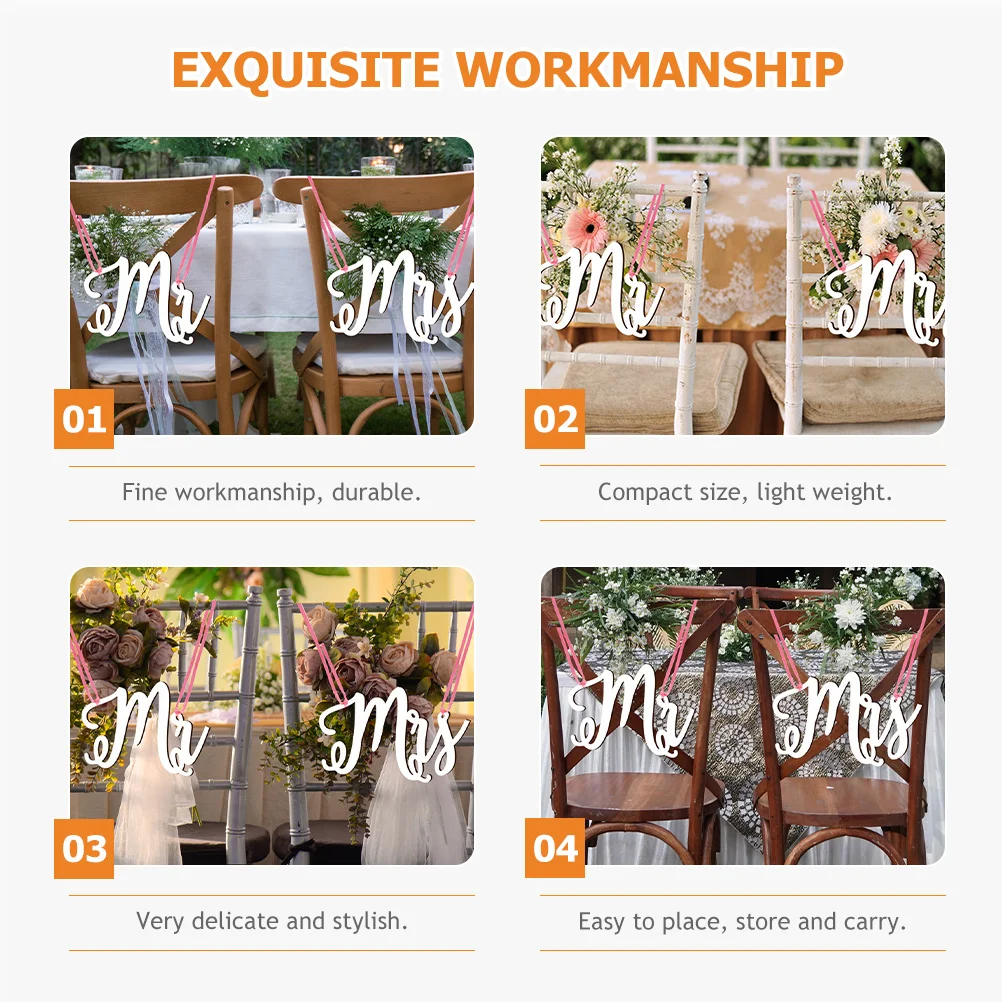 1 مجموعة الزفاف خشبية معلقة علامة الزخرفية كرسي زخرفة تصميم رسالة ريفي لحفل زفاف الديكور الرومانسي