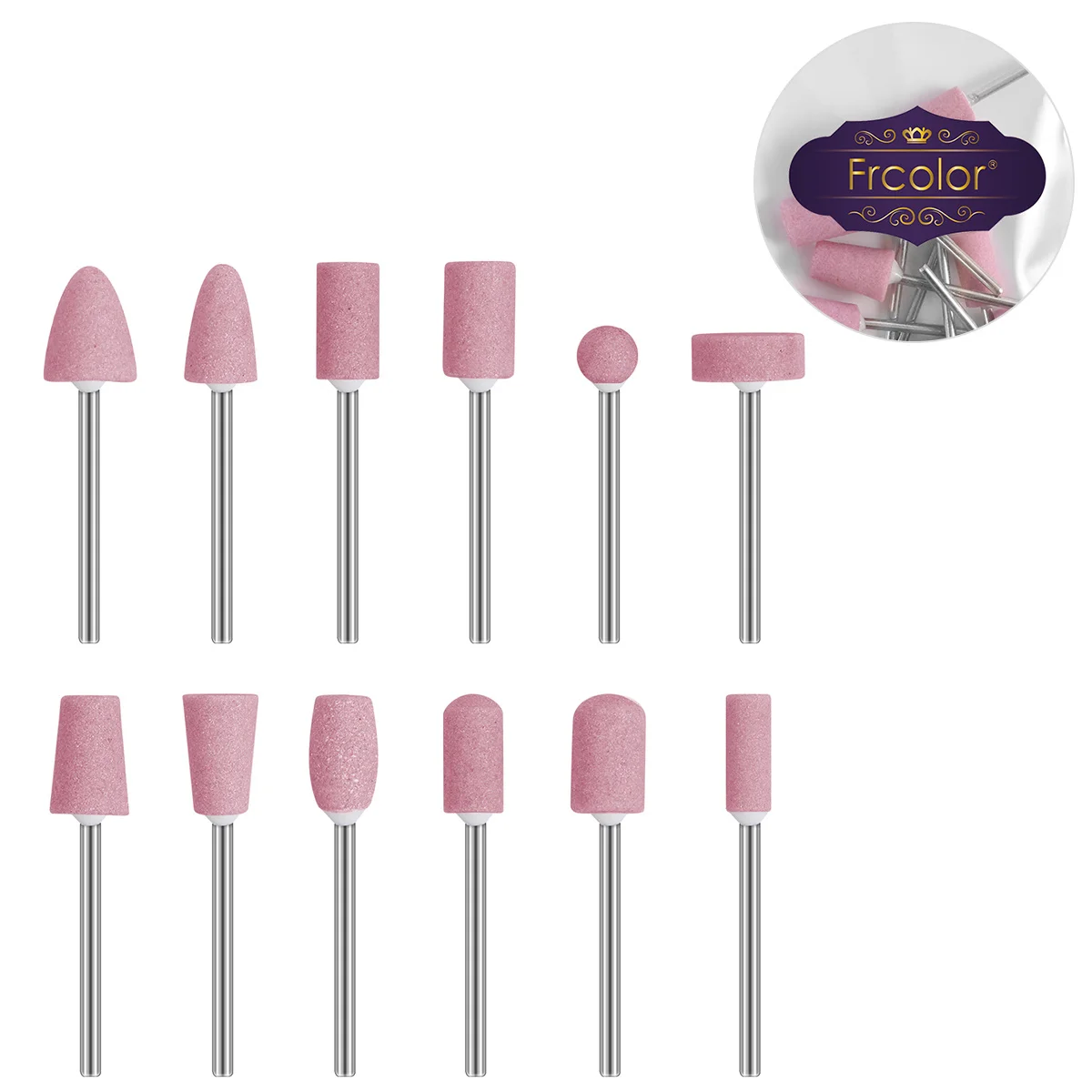 12 Stuks Slijpkop Voor Nail Art Machine Bestand Boor Gereedschap Dode Huid Remover Ronde Polijstmachine Vormgeven Accessoire Kit nagelverzorging