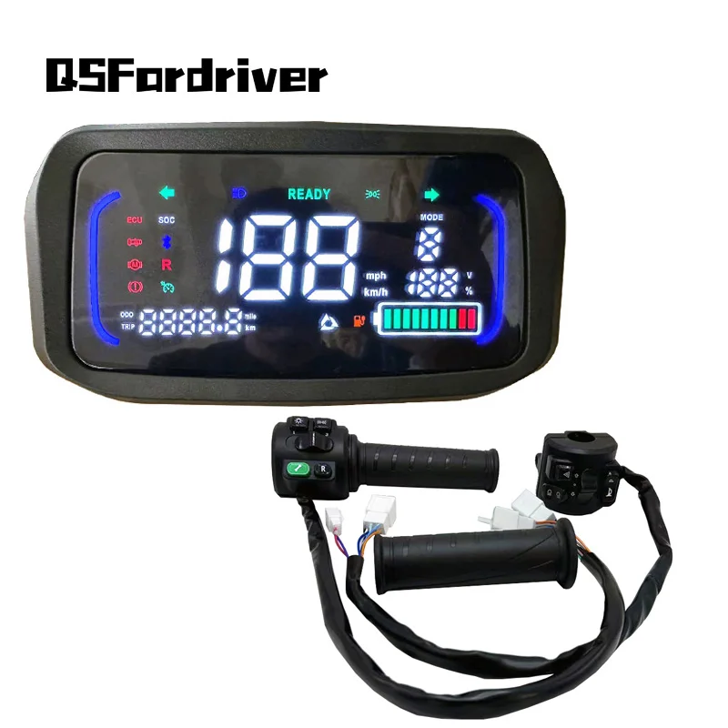 N1S 48V 60V 72V 84V 96V KMH/MPH One-LIN YXT Speed Sensor LCD Speedometer Display for Electric Scooter Motorcycle,Throttle