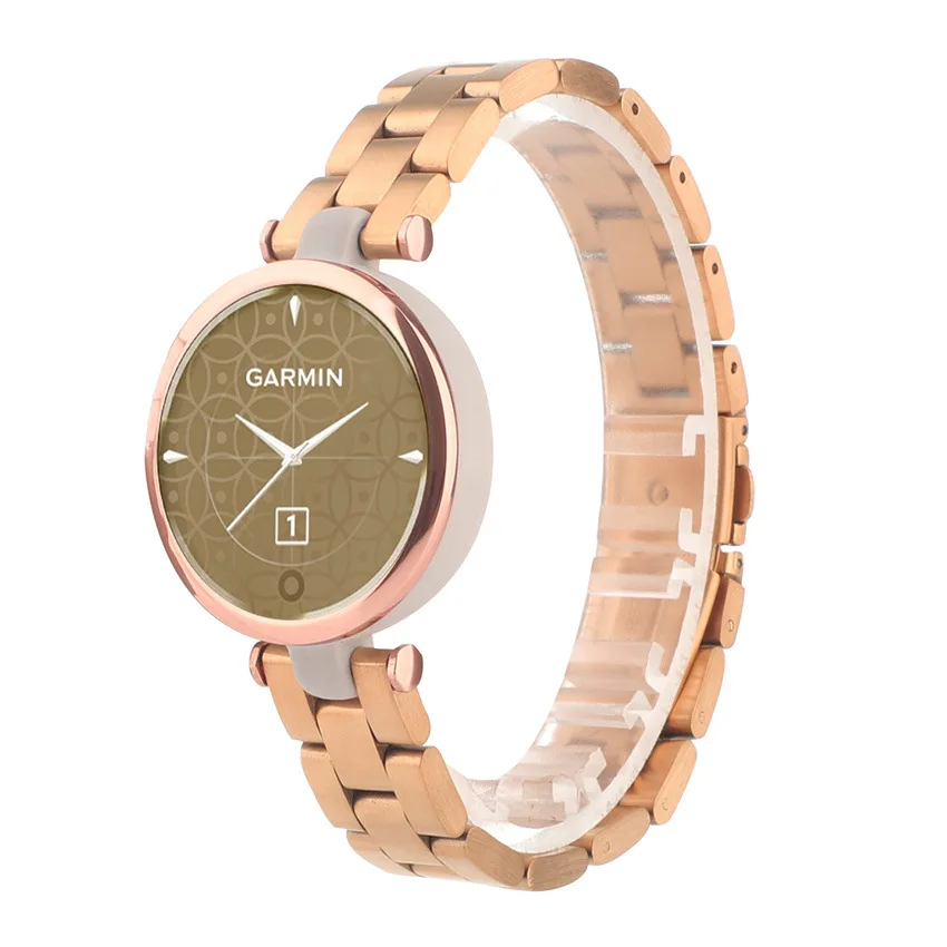 Pulseira de aço inoxidável com três contas é adequada para Garmin Lily Sanzhu Watch smartwatch relógio esportivo feminino