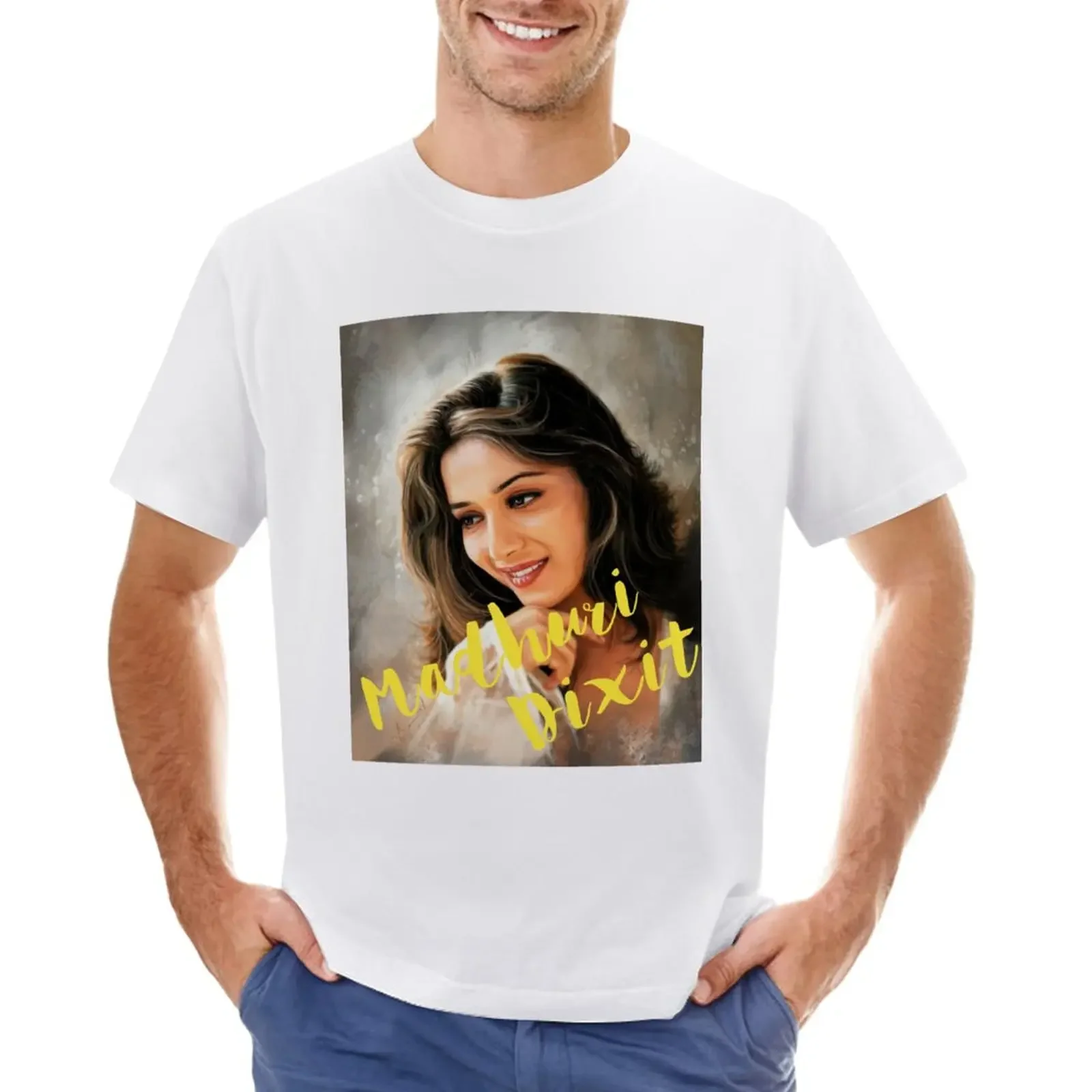 Madhuri Dixit Painting T-Shirt boys whites anime clothes mens clothes